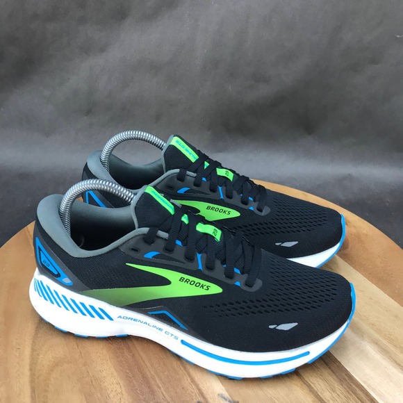 Brooks Other - Brooks Adrenaline GTS 23 Running Shoes Mens Size 7 Narrow Black Green Lace Up